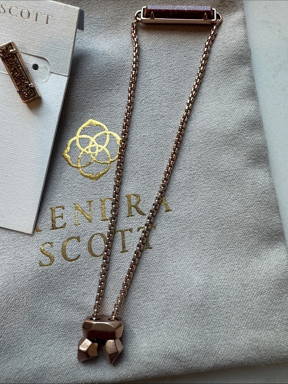 Kendra Scott Rose Gold Glitter Bar Earrings and Bracelet Set - Picture 7 of 7